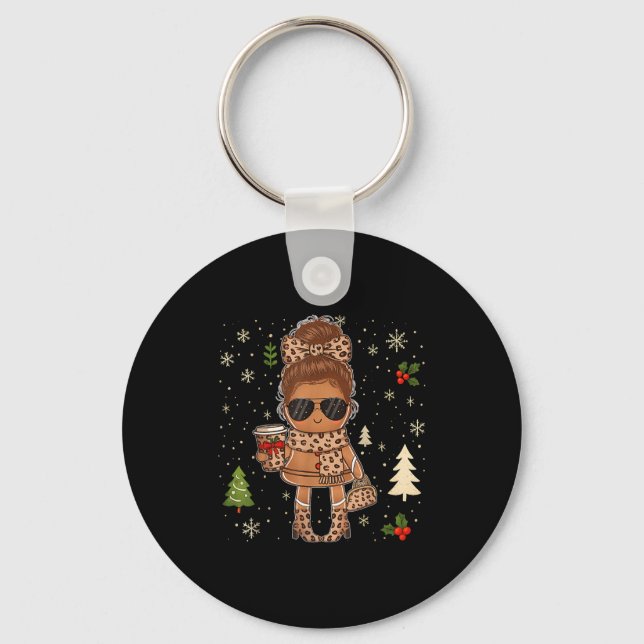 Cute Gingerbread Christmas Snow Xmas For Men Women Nyckelring (Framsida)
