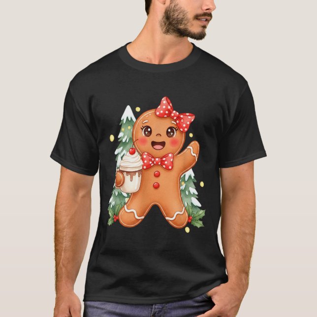 Cute Gingerbread Christmas Snow Xmas For Men Women T Shirt (Framsida)