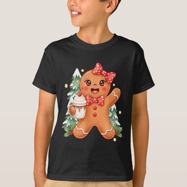 Cute Gingerbread Christmas Snow Xmas For Men Women T Shirt (Framsida)
