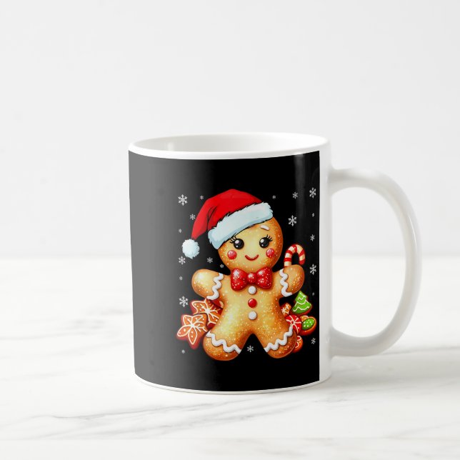 Cute Gingerbread Christmas Snow Xmas For Women Kid Kaffemugg (Höger)