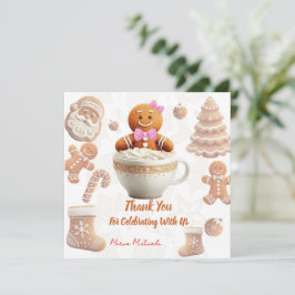 Cute Gingerbread Cookie kids party Tack Kort