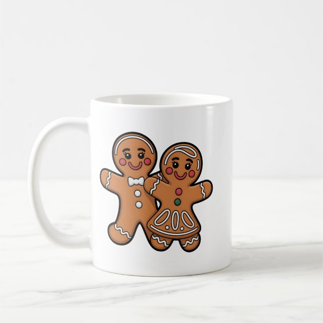 Cute Gingerbread Friends Kaffemugg (Vänster)