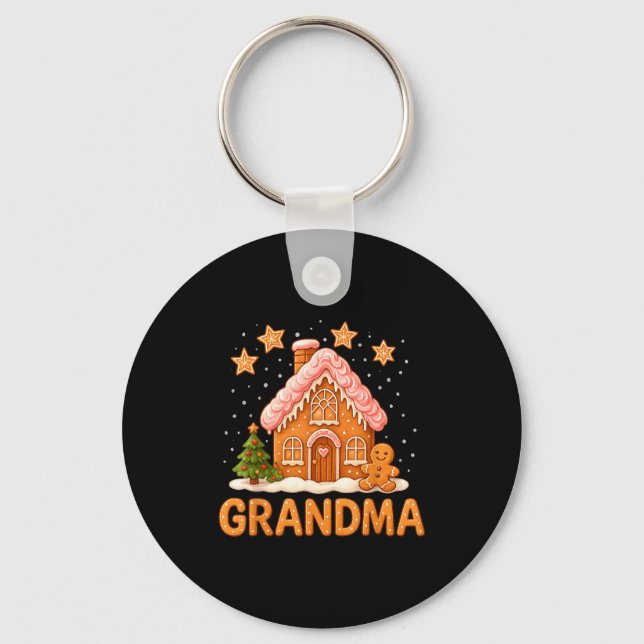 Cute Gingerbread Grandma Merry Christmas Funny  Nyckelring (Framsida)