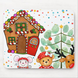 Cute Gingerbread House Christmas Mousepad Musmatta