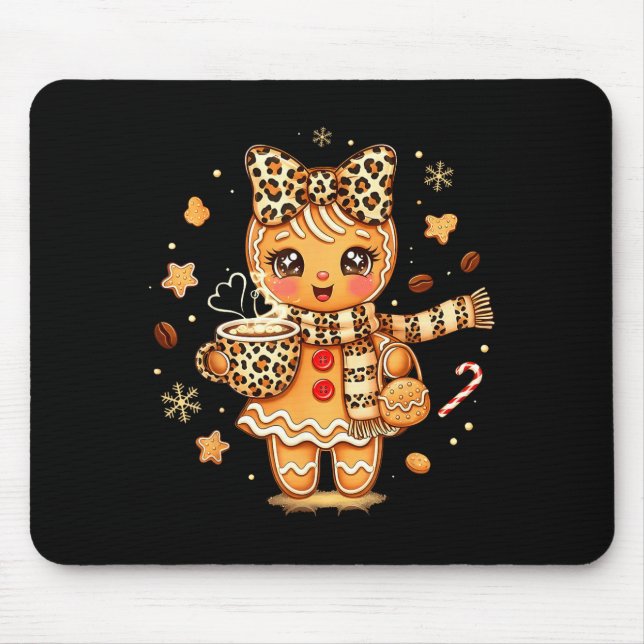 Cute Gingerbread Leopard Christmas Xmas Girl Women Musmatta (Framsidan)