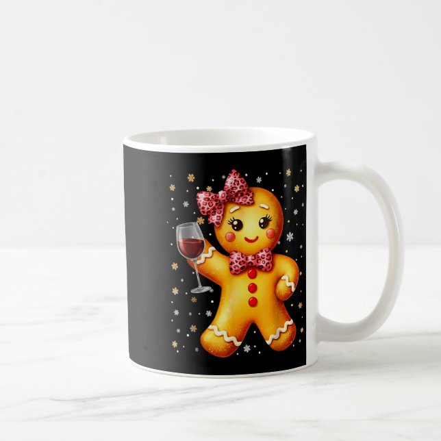 Cute Gingerbread Leopard Coquette Christmas Wine X Kaffemugg (Höger)