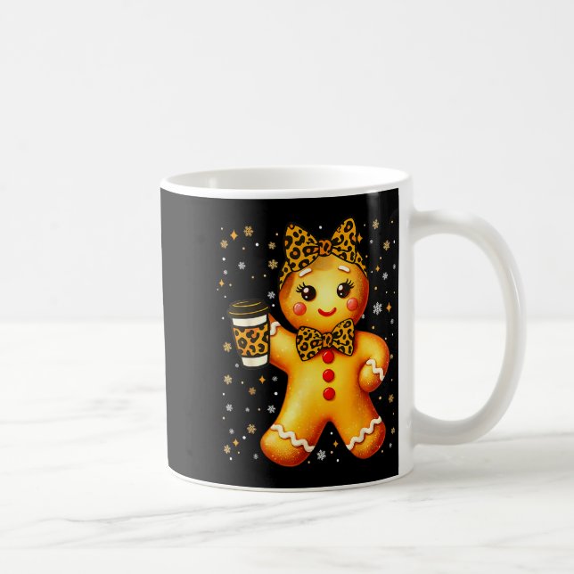 Cute Gingerbread Leopard Coquette Christmas Xmas G Kaffemugg (Höger)