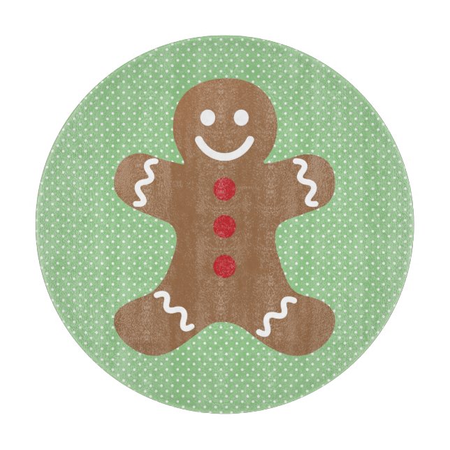 Cute Gingerbread Man and Green Polka Dots (Framsidan)