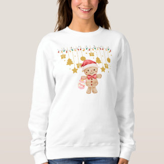 Cute Gingerbread Man Merry Christmas Lights sweats T Shirt