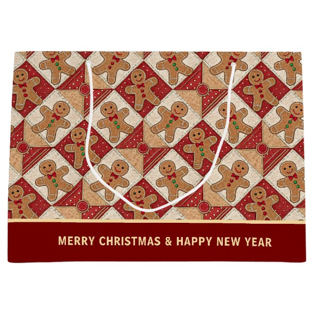 Cute Gingerbread Man Patchwork Pattern Custom (Framsidan)