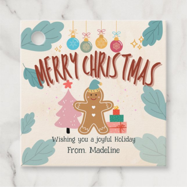 Cute Gingerbröd christmas helgdag Stickers Gåvor Etiketter (Framsida)