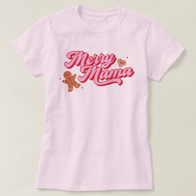 Cute Gingerbröd Cookie Merry Helgdag T Shirt (Design framsida)