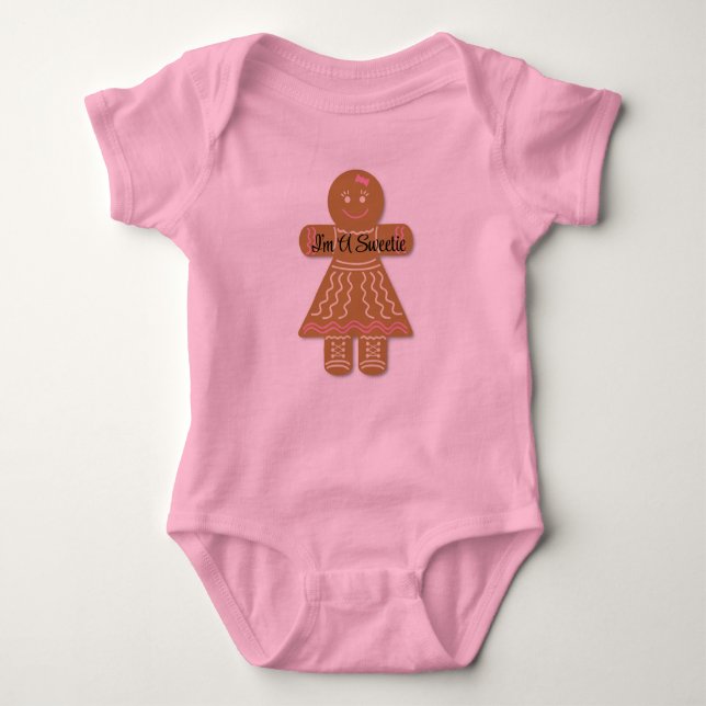 Cute Gingerbröd Dam Baby Bodykostym T Shirt (Framsida)
