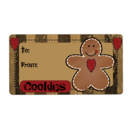 Cute Gingerbröd Gift-Märkre Fraktsedel