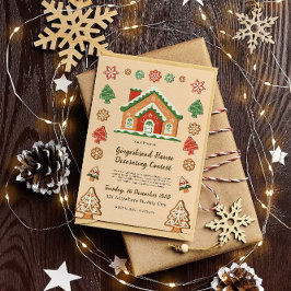 Cute Gingerbröd House Dekoration Tävling Inbjudningar