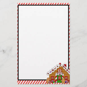 Cute Gingerbröd House Stationary Brevpapper
