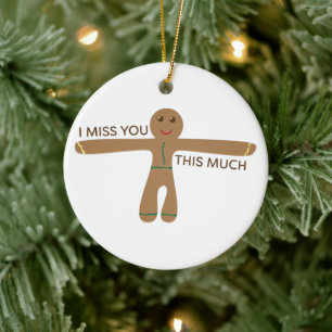Cute gingerbröd kaka - jag saknar dig så mycket julgransprydnad keramik