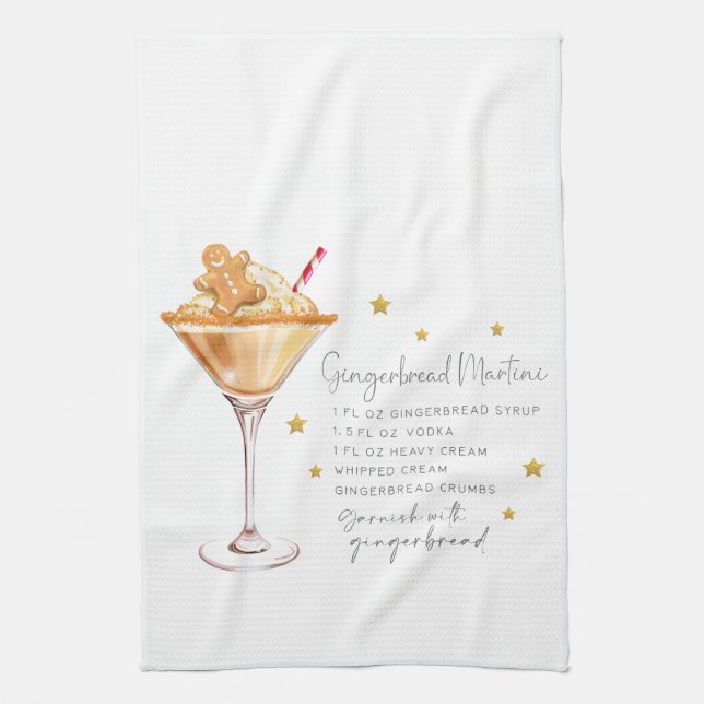 Cute Gingerbröd Martini Cocktail Recipe Kökshandduk (Vertikal)