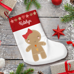 Cute Gingeregentligen Girl Helgdag Cookie Gräns Na Liten Julstrumpa