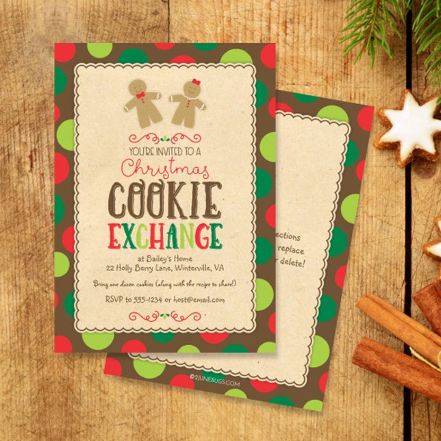 Cute Gingeregentligen Party Cookie Exchange Inbjudningar (Skapare uppladdad)