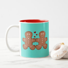 Cute Gingerkakor i kärlek med monogram Mugg