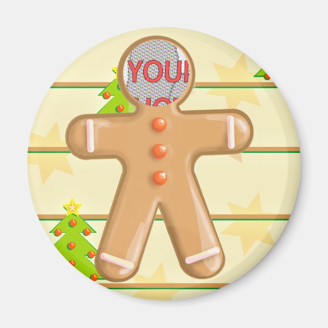 Cute Gingertea Cookie-Anpassade Foto Magnet (Framsidan)