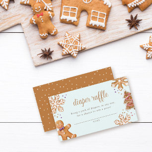 Cute Gingertea Cookie Baby Shower Diaper Raffle Tilläggskort