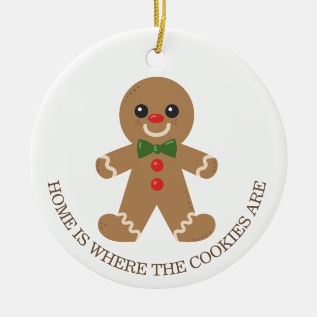 Cute Gingertea Cookie-julprydnadsår Julgransprydnad Keramik (Framsidan)