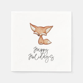 Cute Gingertea Fox Helgdag Napkin Pappersservett