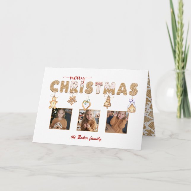 Cute Gingertea God jul Multifoto Helgkort (Framsida)