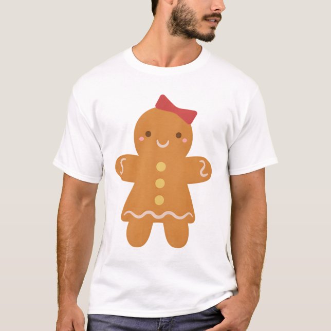 Cute Gingertea Woman med Bow T Shirt (Framsida)