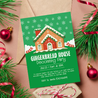 Cute Gingerwab House Decorating Party Inbjudningar