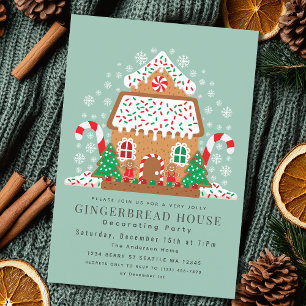 Cute Gingerwab House Decortor Julfest Inbjudningar