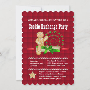 Cute Gingerwaits Cookie Exchange Helgdag Inbjudan