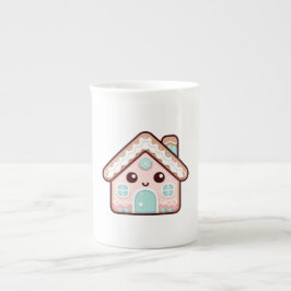 Cute Gingerword House Tecknad Illustration Benporslin Mugg