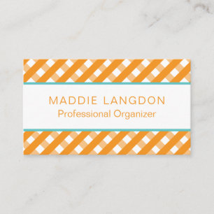 Cute Gingham Business- eller kontaktkort Visitkort