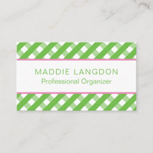 Cute Gingham Business- eller kontaktkort Visitkort