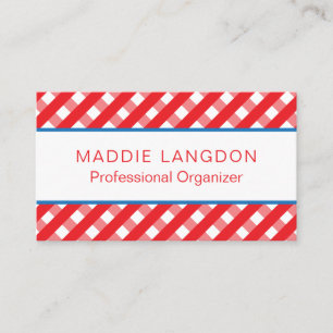 Cute Gingham Business- eller kontaktkort Visitkort