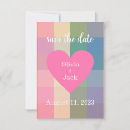 Cute Gingham Heart Spara datum Datumet