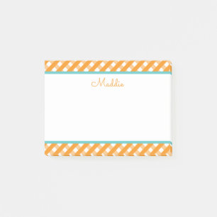 Cute Gingham Personlig Anteckningsblock Post-it Block