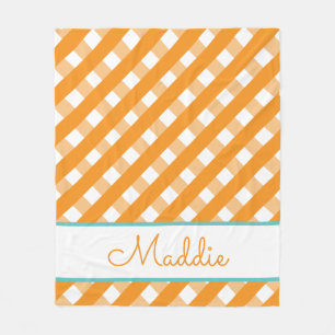 Cute Gingham Personlig Fleece Blanket