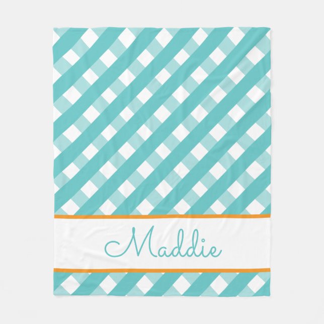 Cute Gingham Personlig Fleece Blanket (Framsidan)