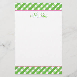 Cute Gingham Personlig Stationery