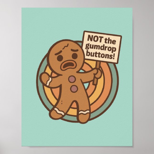 Cute Gingy Gingerbread Christmas Postcard Poster (Framsidan)