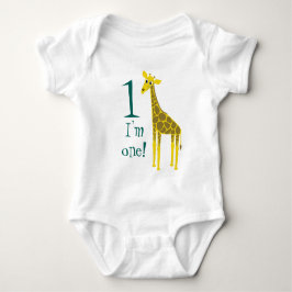 Cute Giraffe 1:a födelsedagen Tee Shirt