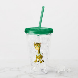 Cute Giraffe Acrylic Tumbler Take Away Mugg