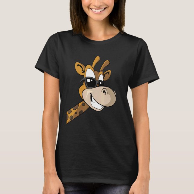 Cute Giraffe Animal Face Africa Zoo Safari T Shirt (Framsida)