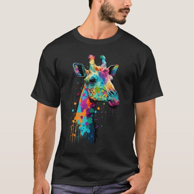 Cute Giraffe  Animal on Giraffe 3 T Shirt (Framsida)