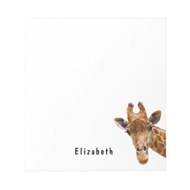 Cute Giraffe Animal Personlig Namn Anteckningsblock (Framsida)