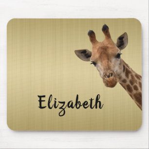 Cute Giraffe Animal Personlig Namn Musmatta